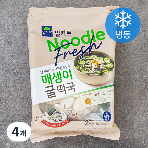 면사랑 매생이굴떡국 밀키트 2인분 (냉동), 560g, 4개