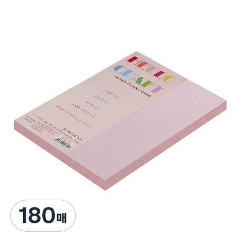 종이문화 친환경색지 레인보우카드 No.23 코스모스핑크, 180매