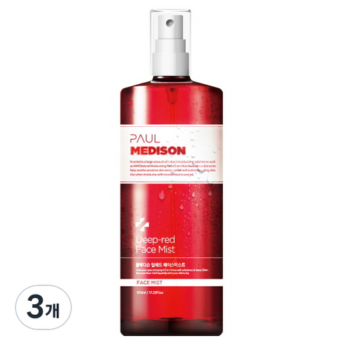 폴메디슨 딥레드 페이스 대용량 미스트 스킨토너, 510ml, 3개