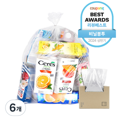 [국내생산] 분리수거용 쓰레기봉투 50p, 60L, 6개