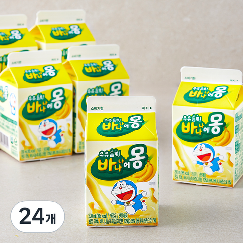 남양유업 우유 듬뿍 바나나에몽, 200ml, 24개