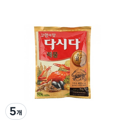 CJ제일제당 다시다 명품골드 해물, 300g, 5개