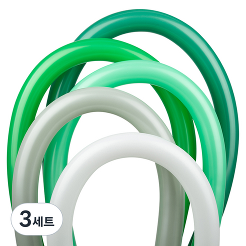 셈퍼텍스 요술풍선 5종 x 8p 세트 260s, 화이트, 파스텔더스크로럴그린, 그린, 삼록그린, 포레스트그린, 3세트