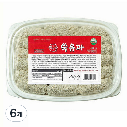 담미정 한과 쑥유과, 170g, 6개