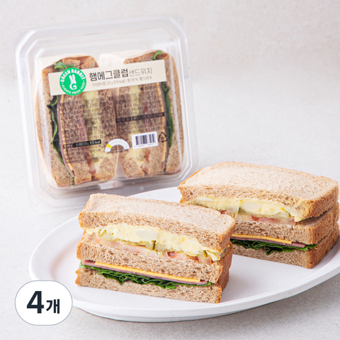 그린래빗 햄에그 클럽 샌드위치, 230g, 4개
