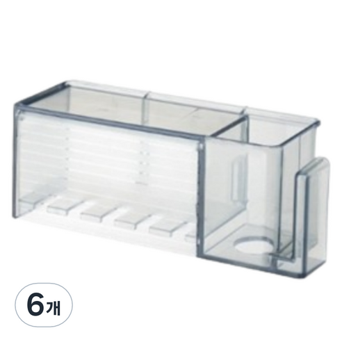 하이엉클 욕실 무타공 수납 칫솔꽂이, 그레이, 6개