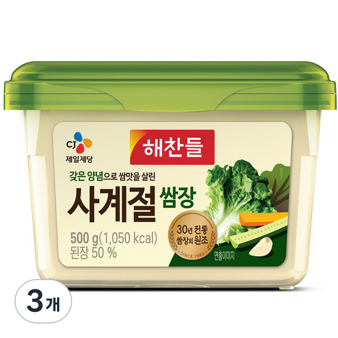 해찬들 사계절 쌈장, 500g, 3개