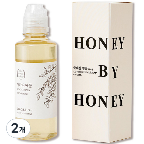 허니바이허니 아카시아 튜브 벌꿀, 2개, 380g