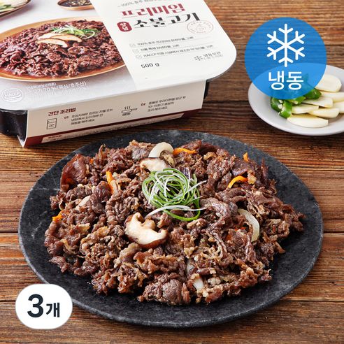 고른 프리미엄 양념 소불고기 (냉동), 500g, 3개