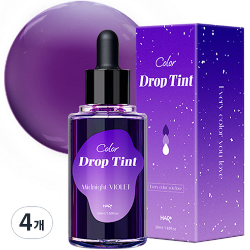 헤어플러스 컬러 드롭 틴트 50ml, 4개, 미드나잇바이올렛