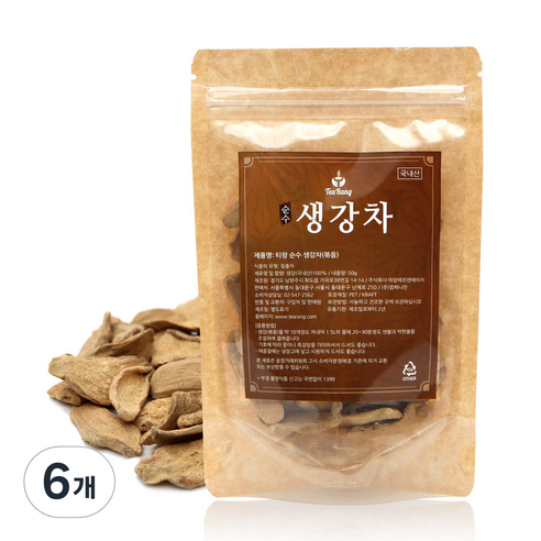 티랑 순수생강차, 50g, 1개입, 6개