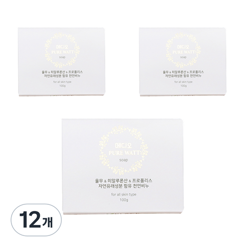 유플레이스 메디오 퓨어와트 율무비누, 100g, 12개