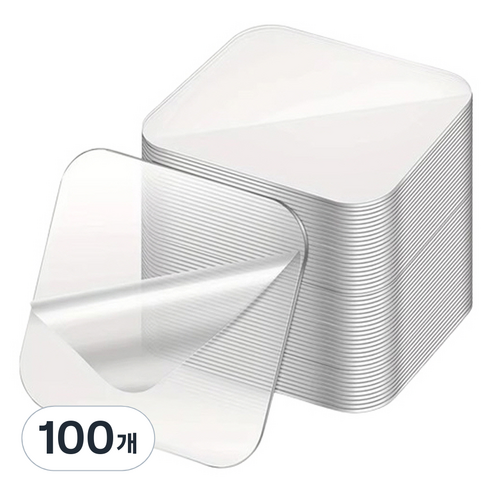 노뉴 사각 실리콘 양면 테이프 투명 6 x 6 cm, 100개