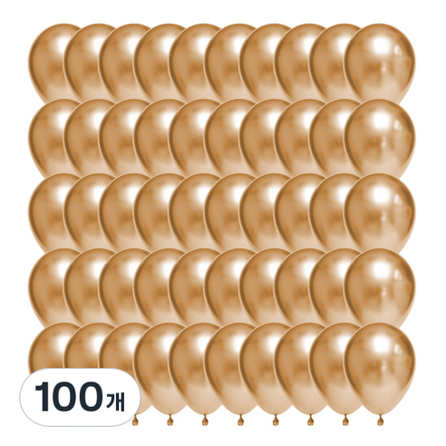 마켓감성 고급 메탈 파티풍선, 골드, 100개