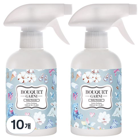 부케가르니 섬유탈취제 베이비파우더, 300ml, 10개