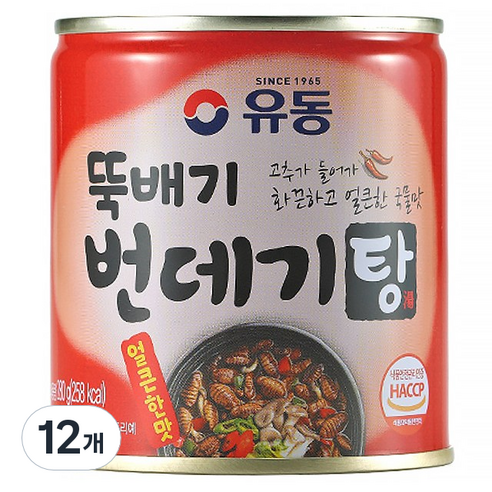 유동 뚝배기 번데기탕 얼큰한맛, 280g, 12개