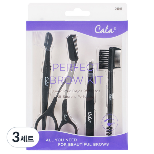 CALA 아이브로우 세트 4p, 혼합 색상, 3세트