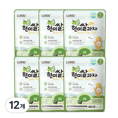 루솔 현미쌀과자, 파래, 12개, 25g