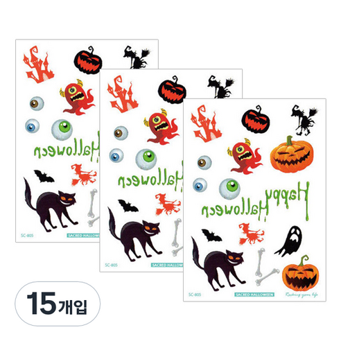 파티복닷컴 할로윈 상처 타투 스티커, SC805, 15개입