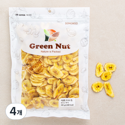 그린너트 바나나 칩, 400g, 4개
