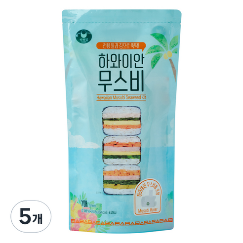 만전김 하와이안 무스비 키트, 8g, 5개