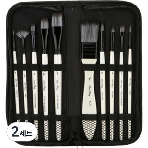 아베른 수채화붓 화이트 그레이 10종 세트, 9.9 x 23.2 cm, 2세트
