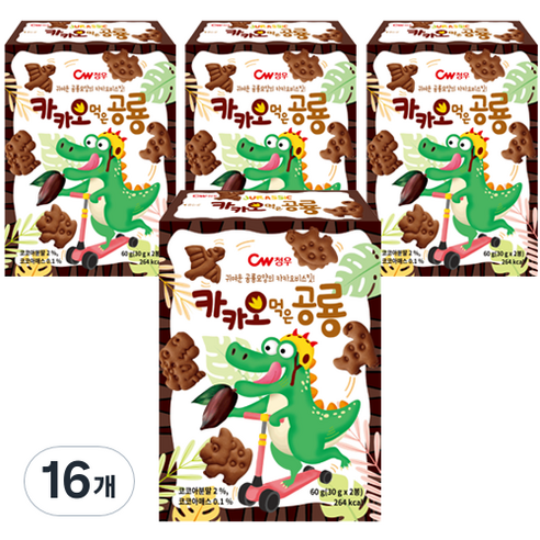 청우식품 카카오먹은 공룡, 60g, 16개
