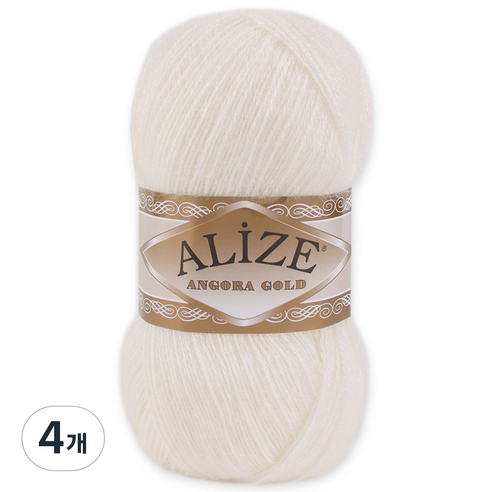 alize 마마니트 앙고라골드 뜨개실, 450 아이보리, 4개