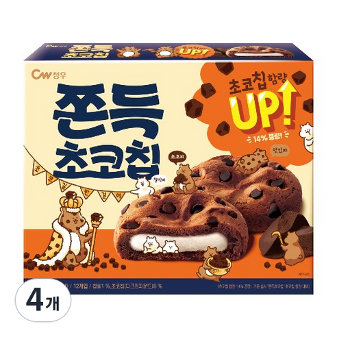 청우식품 쫀득초코칩, 240g, 4개
