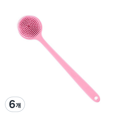 원이네 뽀득뽀득 양면 실리콘 바디 브러쉬, 핑크, 6개, 1개입