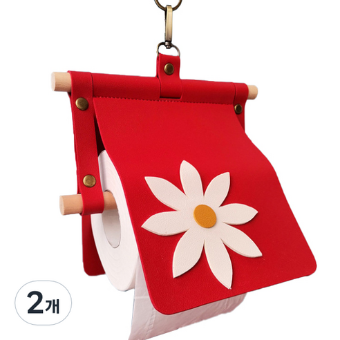 마켓피오 인테리어 플라워 가죽 휴지걸이, 타입 1, 2개