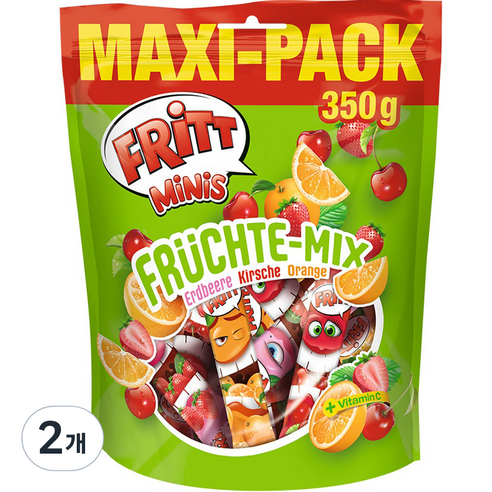 러드윅 프리트 푸르트 믹스 츄잉캔디, 350g, 2개