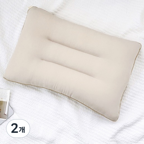 마롤로뜨 빨아쓰는 낮은 경추베개, 베이지, 2개
