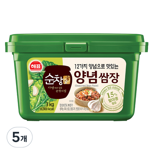 순창궁 12가지 양념으로 맛있는 양념쌈장, 3kg, 5개