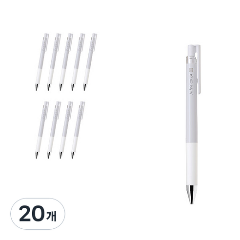 파이롯트 쥬스업 젤잉크펜 0.4mm LJP-20S4, 파스텔화이트, 20개