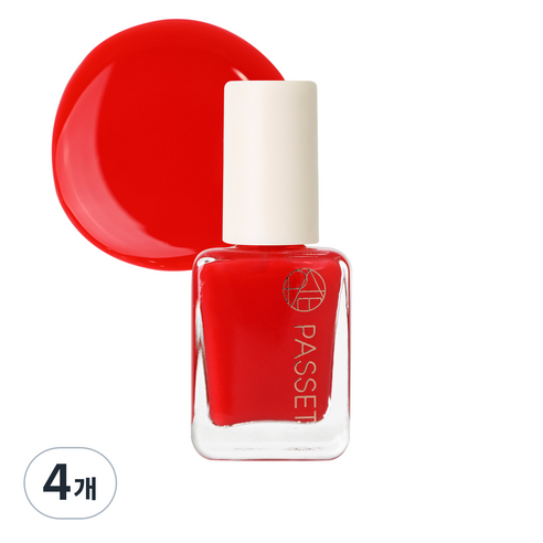 파셋 셀럽 네일컬러 폴리쉬 매니큐어 7ml, 스트로베리레드, 4개
