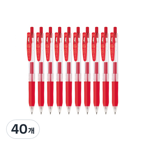 제브라 사라사클립볼펜 0.3mm, 레드, 40개