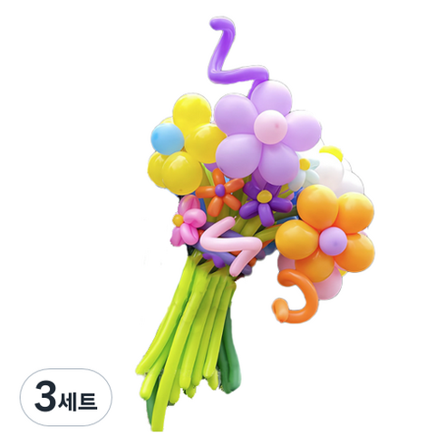 타이탄 잔치 생일 파티 이벤트 풍선 꽃다발 플라워 + 펌프 세트, 8(풍선), 랜덤발송(펌프), 3세트