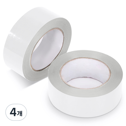 아뜰라임 다양한 박스 포장 색상 컬러 테이프 4.5cm, 화이트, 4개