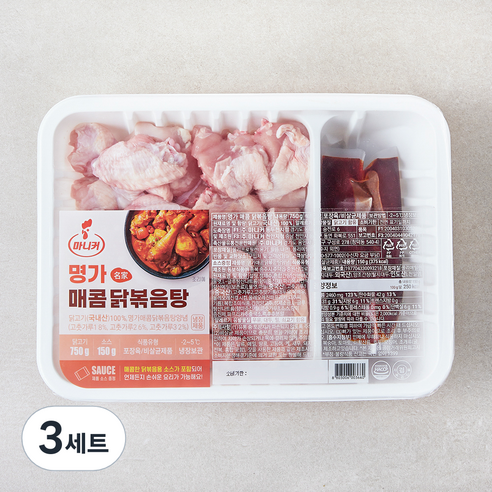 마니커 명가 매콤 닭볶음탕 750g + 소스 150g 세트 (냉장), 3세트
