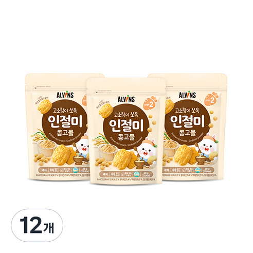 엘빈즈 고소함이 쏘옥 인절미과자, 콩고물, 12개