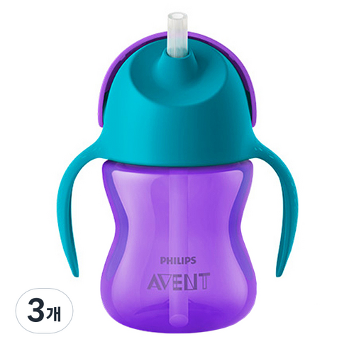 필립스아벤트 아벤트 벤디 빨대컵 200ml SCF796, 퍼플, 3개