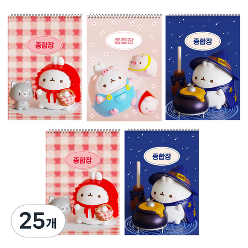 몰랑이 두툼 종합장, 랜덤 발송, 25개