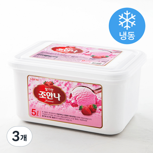 롯데웰푸드 조안나 딸기 빙과 (냉동), 5L, 1개입, 3개