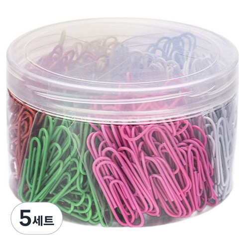 코히모 사무용 페이퍼 클립 33mm 6종 x 80p 세트 5W0008, 5세트