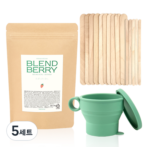 블렌드베리 화이트바닐라 셀프 왁싱 키트 모든부위용 250g, 5개