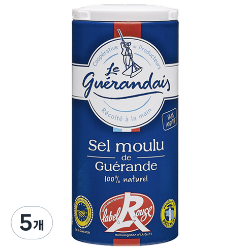 르게랑데 라벨루즈 게랑드 고운 토판 천일염, 125g, 5개