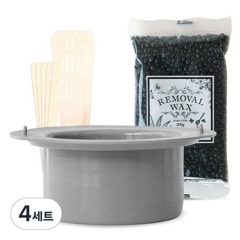 모엔드 셀프 브라질리언왁싱 실리콘 버킷 + 블랙 하드왁스 200g + 스파출러 35p 세트, 4개