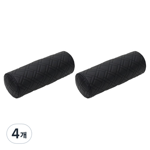 디테일링 우븐블럭 차량용 목쿠션, 블랙 + 블랙, 4개
