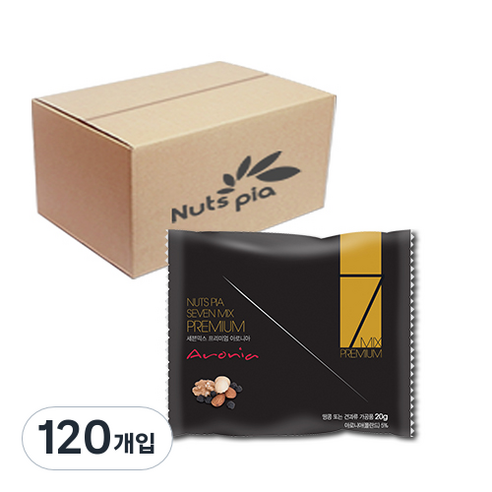 넛츠피아 세븐믹스 프리미엄 아로니아 하루견과, 20g, 120개입
